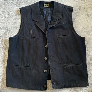 Wyoming Traders Men’s Black Canvas Vest size Large